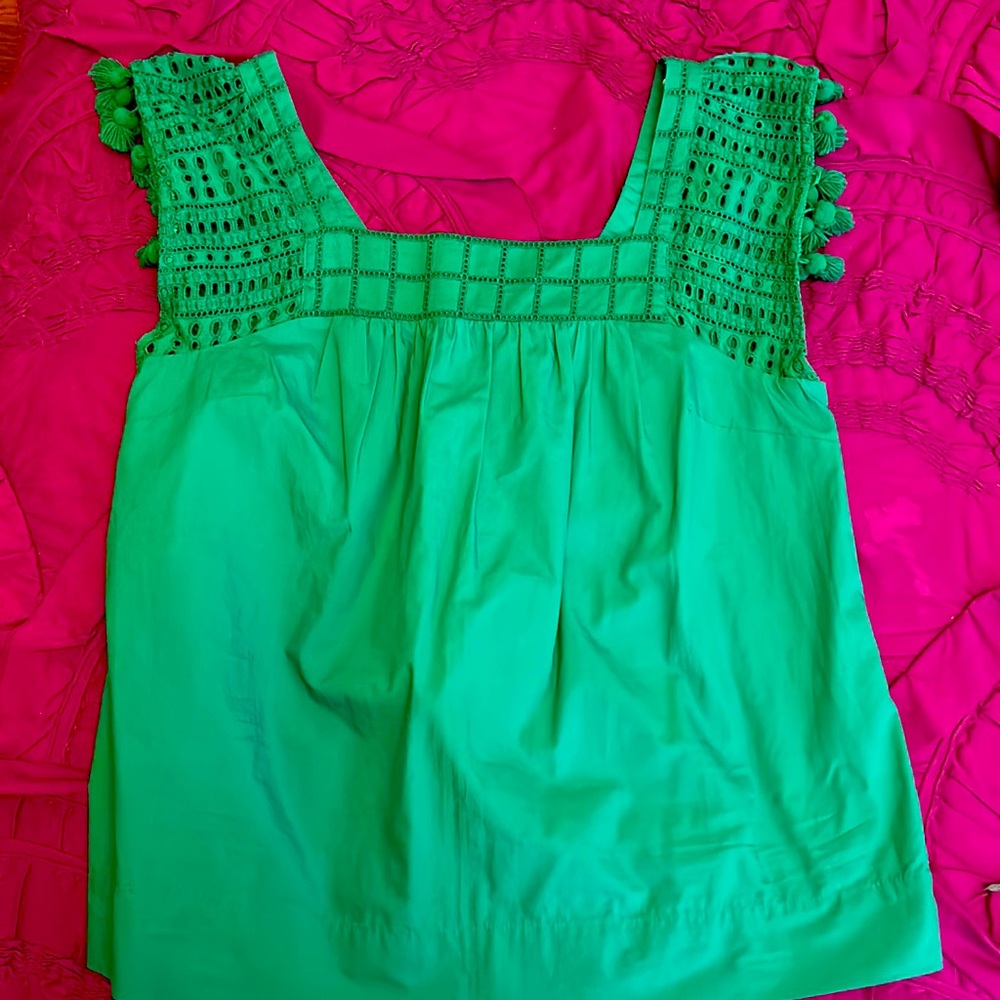 Kelly green J crew lightweight summer top
